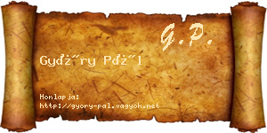 Győry Pál névjegykártya